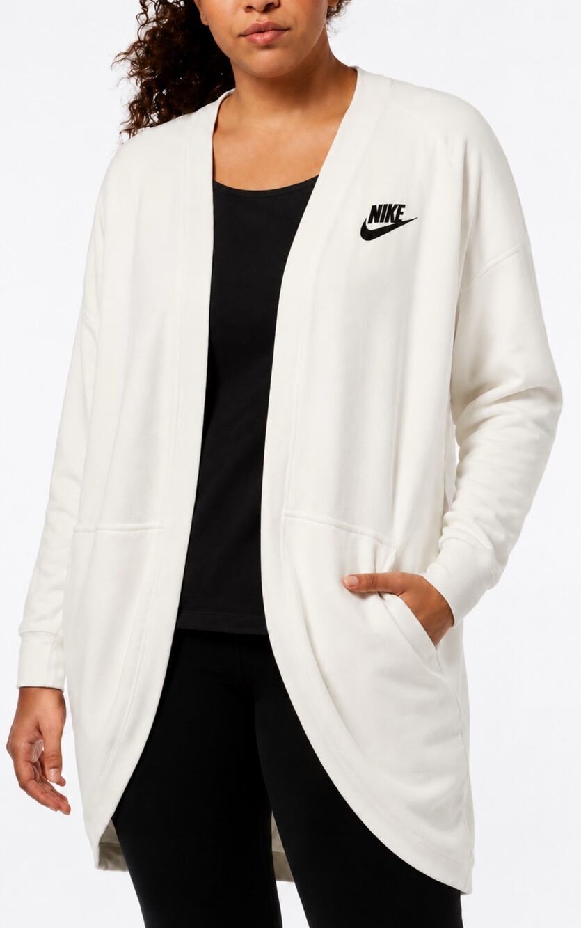 Women’s Nike Rally Rib Cardigan Oversized Open Front Size Small EUC